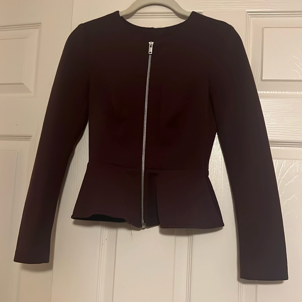 Maroon Peplum Top